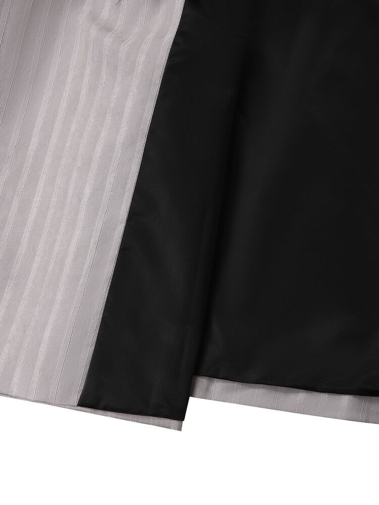 Manfinity Mode Men's Light Gray Double-Breasted Slim Fit Business Formal Suit Set For Banquet - Light Grey - View 4
