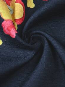 Breezaya 女款花卉刺繡缺口V領長袖休閒襯衫 - 彩色 - 查看 6