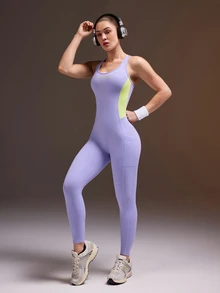 Powerista Women's Sleeveless Tight-Fitting Jumpsuit - Purple - View 4