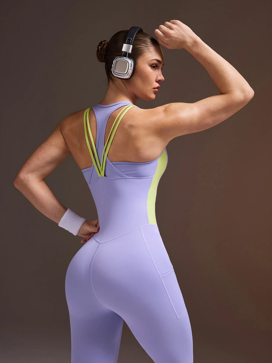 Powerista Women's Sleeveless Tight-Fitting Jumpsuit - Purple - View 1