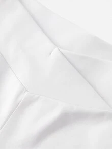 SHEIN Girlism 青少年女孩純色針織修身喇叭褲 - 白色 - 查看 5