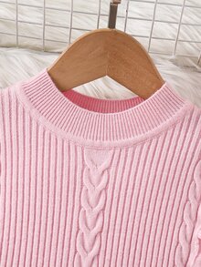 SHEIN 女童（小）毛衣洋裝 - 粉色 - 查看 6