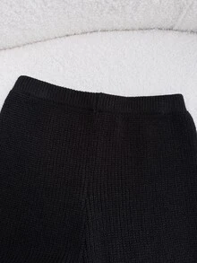 SHEIN 女童針織圓領條紋3D花卉休閒毛衣與長褲秋季兩件套 - 彩色 - 查看 8
