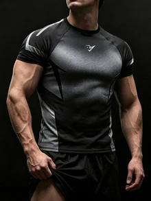 GymBeat 男士拼色休閒百搭日常旅行運動T恤 - 彩色 - 查看 1