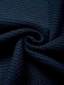 Manfinity Hypemode Men's Solid Color Casual Daily Knit Top - Navy Blue - View 3