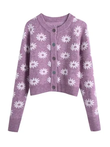 Sundraya Cárdigan informal de mujer con estampado floral, otoño/invierno - Multicolor - Ver 7