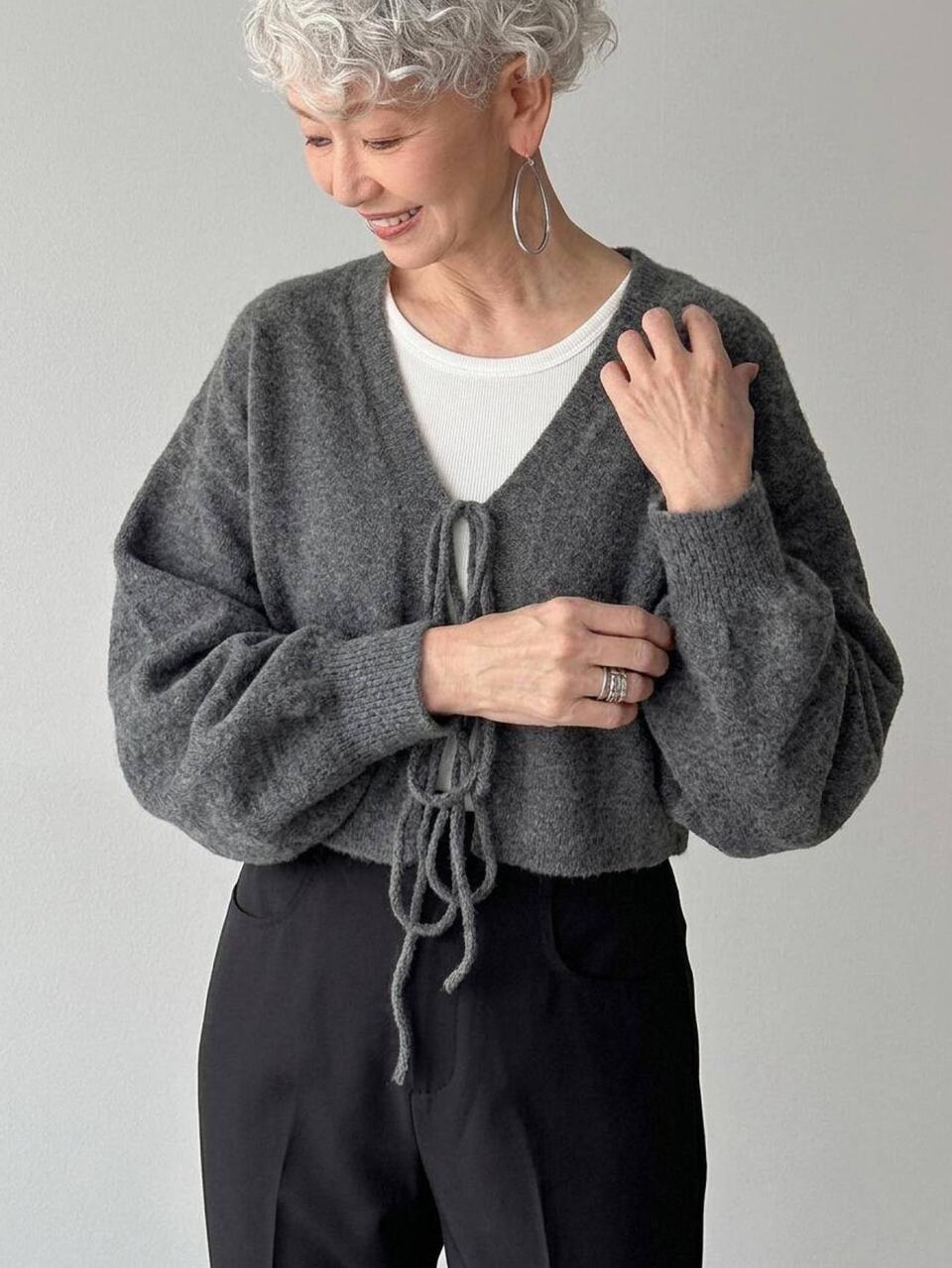 Women's Korean Autumn Outfit Solid Color Middle-Aged Women's Knit Sweater