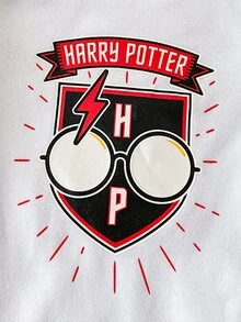 PrepCrw HARRY POTTER X SHEIN 3件組男嬰舒適百搭時尚休閒極簡基礎款純色拼色圖案印花短袖圓領連身衣，適合四季、室內、日常、運動、攝影、假期 - 彩色 - 查看 6