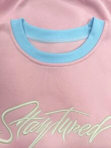 Selamara 女款拼色拼接字母刺繡運動衫 - 彩色 - 查看 5