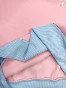 Selamara 女款拼色拼接字母刺繡運動衫 - 彩色 - 查看 6