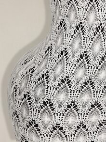 SHEIN ICON Women's Hollow Out Design Sexy Bodycon Halter Mini Dress,Summer Dresses For Women - White - View 10