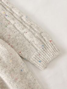 SHEIN 秋冬卡其色高圓領套頭長袖洋裝，柔軟羊毛感面料，適合外出穿著 - 彩色 - 查看 6