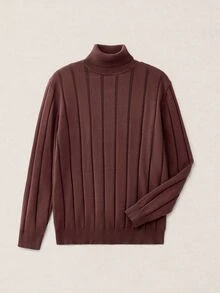 Manfinity CityGents Men's Cotton High Neck Long Sleeve Casual Versatile Sweater - Multicolor - View 9