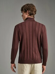 Manfinity CityGents Men's Cotton High Neck Long Sleeve Casual Versatile Sweater - Multicolor - View 6