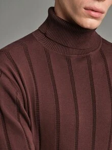 Manfinity CityGents Men's Cotton High Neck Long Sleeve Casual Versatile Sweater - Multicolor - View 10