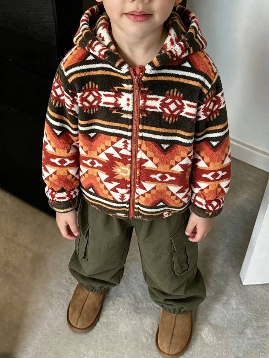SHEIN Boys' Thermal-Lined Jacket, Comfortable And Fashionable Casual Style, Suitable For Outdoor Activities - Multicolor - View 1