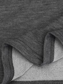EMERY ROSE Plus Size Women's Solid Color Casual Baggy Versatile Daily Long Sleeve Jacket Going Out Club Grey Autumn - Dark Grey - View 8