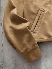 AXEPEAK Men's Casual Versatile Long Sleeve Jacket With Airplane Buckle Placket - Camel - View 4