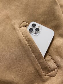 AXEPEAK Men's Casual Versatile Long Sleeve Jacket With Airplane Buckle Placket - Camel - View 3
