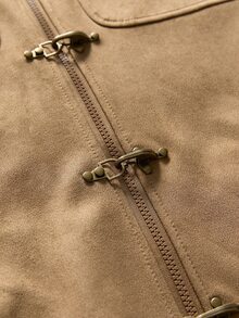 AXEPEAK Men's Casual Versatile Long Sleeve Jacket With Airplane Buckle Placket - Camel - View 5