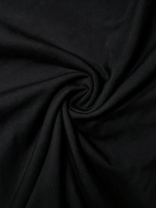 Resyla Kaos Wanita Lengan Panjang Kerah Persegi Minimalis Kasual Warna Polos - Hitam - View 5