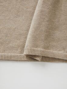 SHEIN New Spring Fall Vintage Asymmetric Knit Poncho Women Round Neck Cape Vacation Layering Cover Up - Khaki - View 6