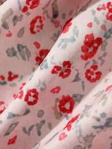 DAZY Sweet Floral V-Neck Short Sleeve Top & Straight Leg Long Pajama Pants 2-Piece Set Women's Sleepwear - Pink - View 7