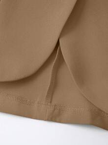 EMERY ROSE Women Button-Down 3/4 Sleeve Casual Blazer Jacket, Suitable For Home, Outdoor - Khaki - View 8
