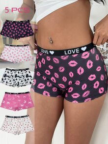 ZzzCrew Women's Letter & Lip Print Hipster Panties - Multicolor - View 1