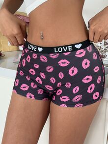 ZzzCrew Women's Letter & Lip Print Hipster Panties - Multicolor - View 6