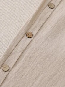 EMERY ROSE Women Simple Casual Button Decoration Slanted Pocket Elastic Waist Tapered Pants - Apricot - View 6