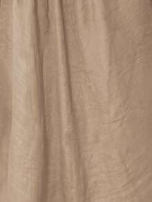 EMERY ROSE Women Plain Short Sleeve Ruffle Detail Casual Blouse, Everyday Wear - Khaki - View 7