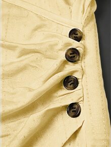 EMERY ROSE Women's Summer Casual Solid Color Wrap T-Shirt - Light Yellow - View 7