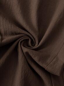 EMERY ROSE Women's Solid Color Buttoned Casual Straight Pants With Pockets - Coffee Brown - View 8