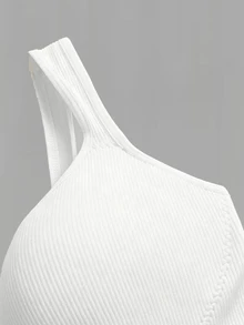 SHEIN Rhythm Era Plus Size Solid Color Sports Bra - White - View 7