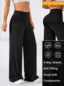 SHEIN Unity Plus Size Women's Straight Leg Casual Fitness Sweatpants - Black - View 5