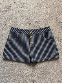 Attitoon Women's Summer Casual Striped Shorts - Royal Blue - View 1