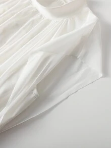 SHEIN LUNE 女款素色掛脖百褶時尚約會派對中長洋裝 - 白色 - 查看 5