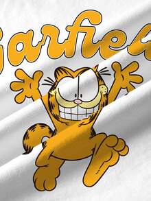 GARFIELD | SHEIN Young Boy Colorblock Patchwork Cartoon Letter Print T-Shirt - White - View 5