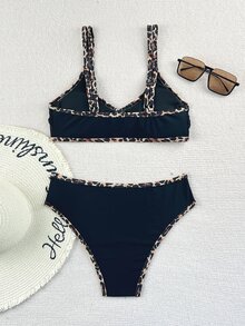 Costavie Springbreak Women Halter Front Tie Bikini Set, Fashion Beachwear Bikini Set Outfits For Summer - Multicolor - View 2