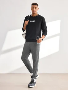 Driftmere 3pcs Men Loose Fit Drawstring Waist Sweatpants - Multicolor - View 8