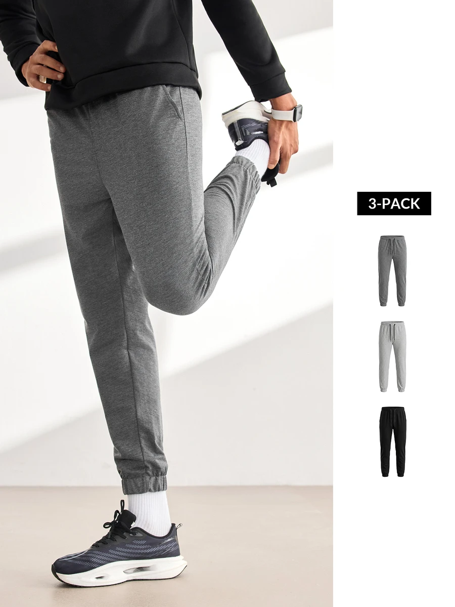 Driftmere 3pcs Men Loose Fit Drawstring Waist Sweatpants - Multicolor - View 1