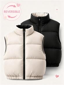 SHEIN 青少年女孩冬季外套、秋季服飾 - 黑色 - 查看 2