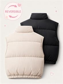 SHEIN 青少年女孩冬季外套、秋季服飾 - 黑色 - 查看 4