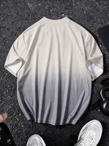 Sport MetroGents Men's Gradient Geometric Print Short Sleeve Casual Fitness Sports T-Shirt - Multicolor - View 2