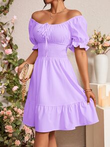 Rafferiza Gaun Pendek Wanita - Mauve Purple - View 5