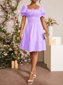 Rafferiza Gaun Pendek Wanita - Mauve Purple - View 6