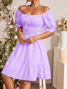 Rafferiza Gaun Pendek Wanita - Mauve Purple - View 3