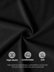SHEIN BASICS Plus Size Women's Colorblock Crew Neck Long Sleeve Sweatshirt And Pants Casual Traditional Set Lounge Formal Black Autumn Fall - Black - View 4