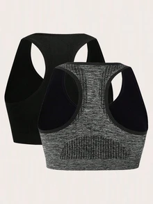Velisys Velisys Plus Size Women's Zipper Front Everyday Fitness Sports Bra - Multicolor - View 6